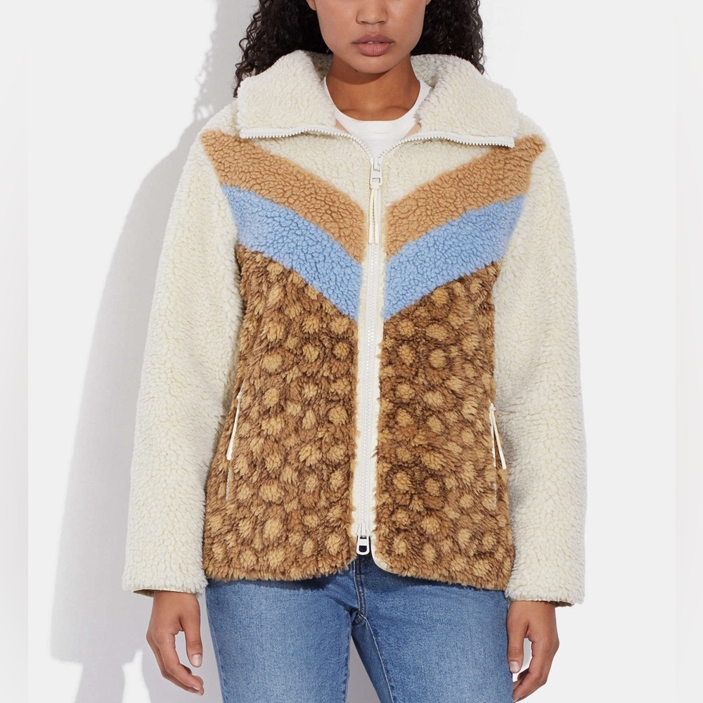 Coach Sherpa Signature Jacket NWT Medium - Picture 2 of 13